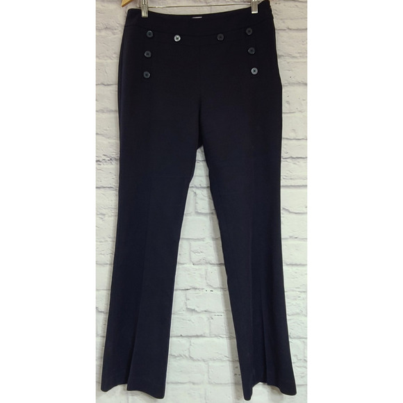 Cabi Nautical Mariner Trouser Pants #5077L Womens 8 Navy Blue Flare Leg Sailor - Picture 1 of 6